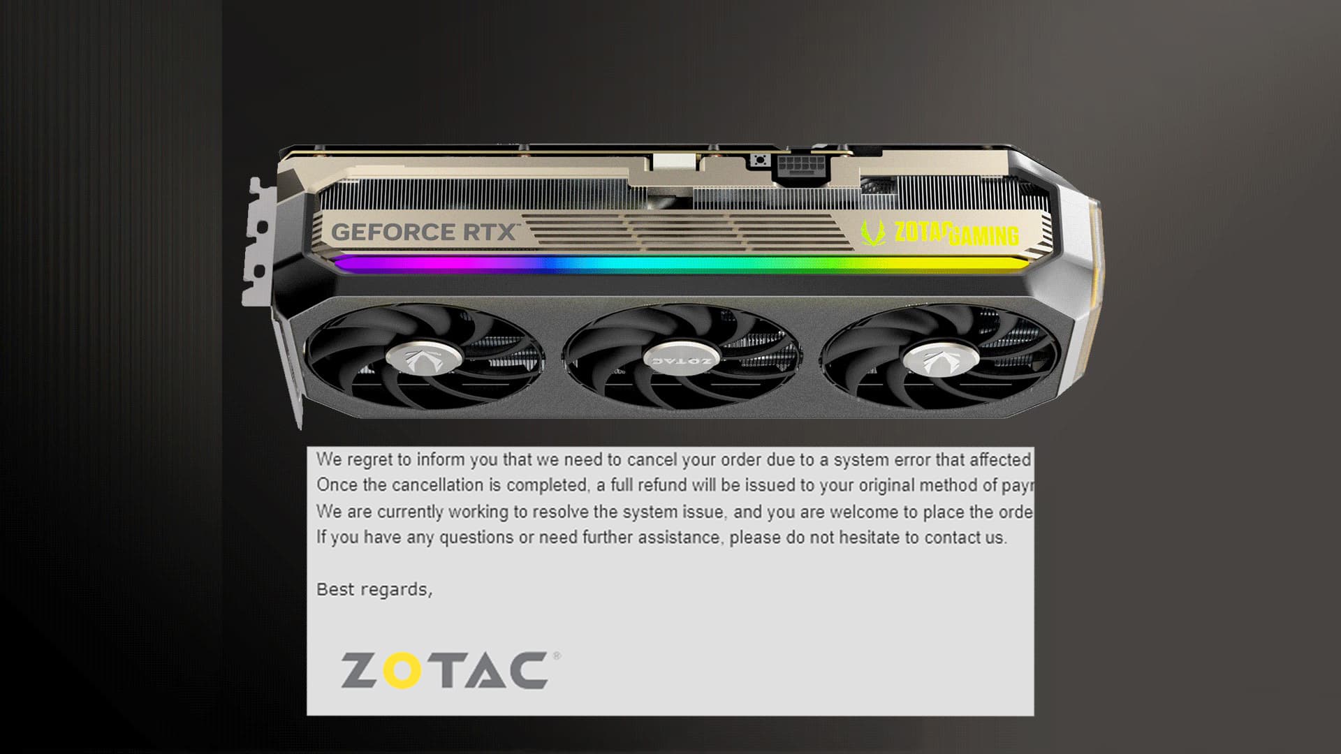 ZOTAC Cancels Orders, Hikes GPU Prices